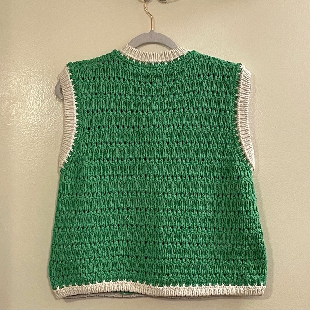 ZARA Large Button Knit Vest Top - Picture 8 of 10